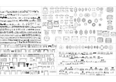 家具素材图库 施工图 软装方案CAD图纸