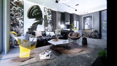 工业风客厅幽灵椅自行车沙发组合