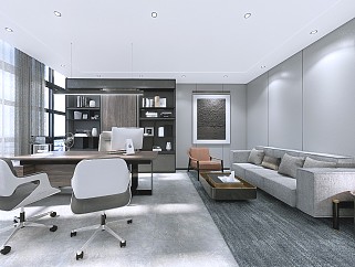现代经理办公室小型办公室会客室SU模型