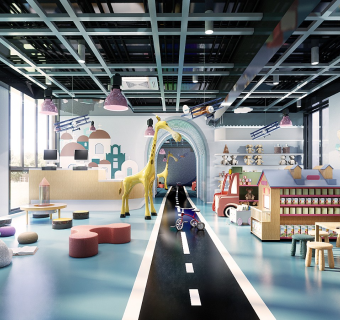 现代风 幼儿园 早教中心 儿童休息室 SU模型