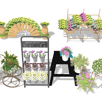 鲜花架 绿植景观