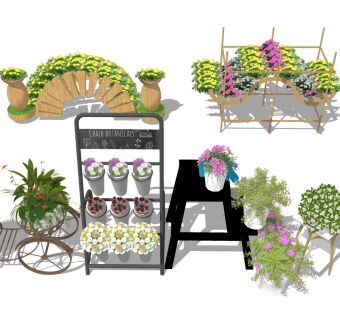 鲜花架 绿植景观
