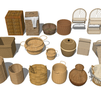 竹编收纳篮子