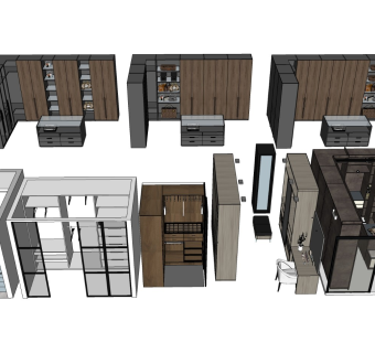 衣帽间 实木衣柜