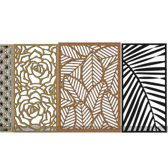 植物花纹屏风 镂空隔断