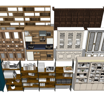 实木置物展示收纳柜