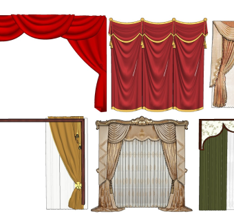 欧式红幕窗帘拉帘