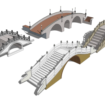 中式石拱桥 庭院桥
