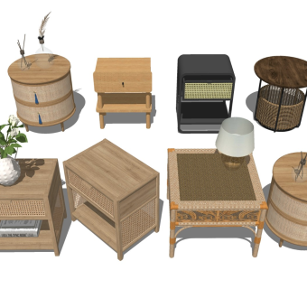 侘寂风床头柜茶几