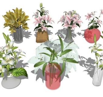 百合花 鲜花花瓶