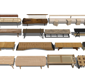 竹编长椅 实木换鞋凳