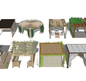 竹亭木亭 凉亭休息亭