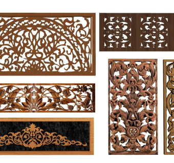 镂空实木雕花窗