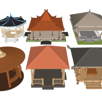 中式凉亭 休息木亭