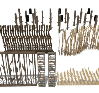 树杆屏风 树枝屏风