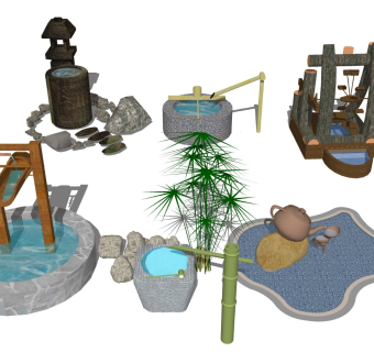 庭院水塘 绿植水池