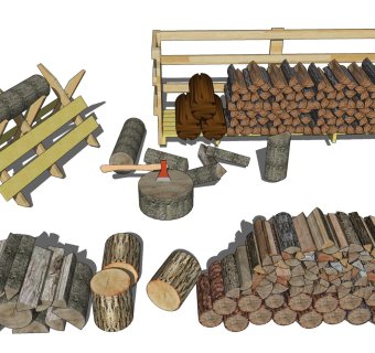 砍柴劈柴 柴火木材
