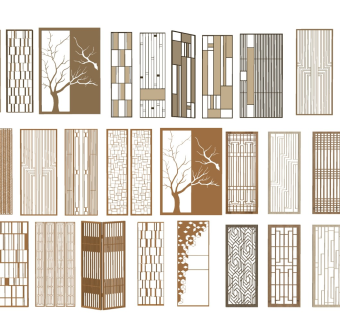 中式实木屏风 镂空隔断