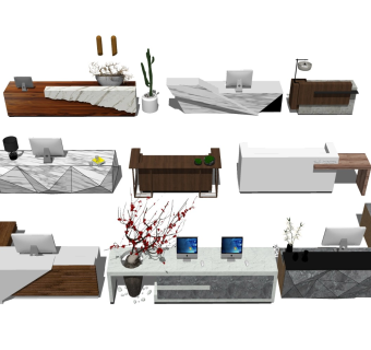 公司前台 大理石接待处