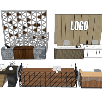 实木接待处 公司前台