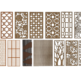 实木屏风 镂空隔断