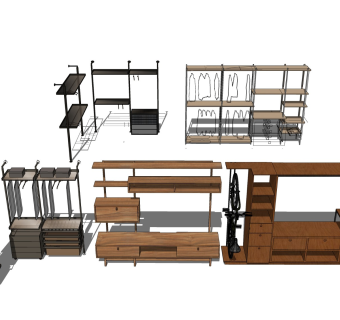 实木挂衣架衣柜