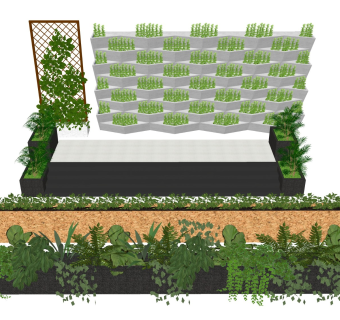 绿植景观 花箱花架