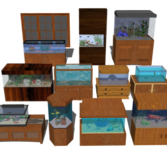 红木鱼缸 水族箱