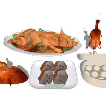 烤鸭 烤乳猪 小笼包