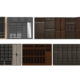 深色实木定制衣柜