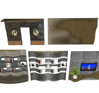 收纳书柜 电视背景柜