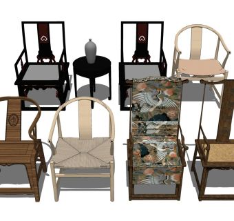 靠背椅茶椅 官帽椅太师椅