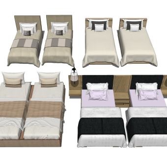 酒店双人间 宿舍单人床