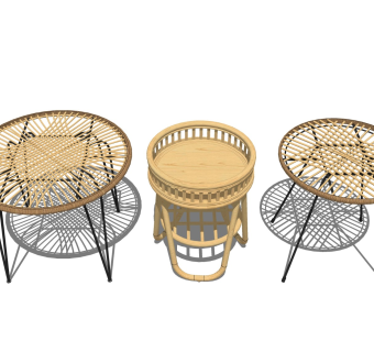 编织茶几 竹编茶桌