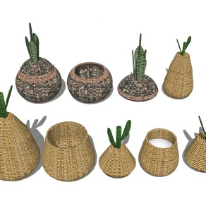 编织花瓶 竹编装饰