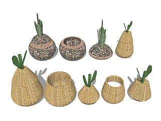 编织花瓶 竹编装饰