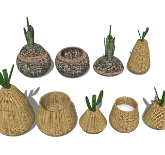 编织花瓶 竹编装饰