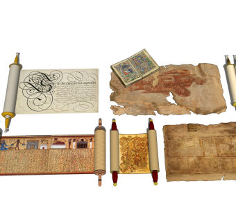 卷轴画轴 古书藏宝图