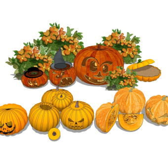 万圣节南瓜 水果蔬菜