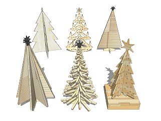木制圣诞树 装饰摆件