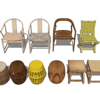 中式板凳 扶手木椅