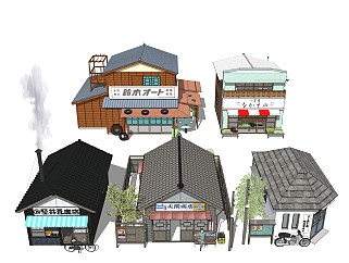 日式建筑 店铺房屋