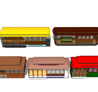  火车车厢 售票站台