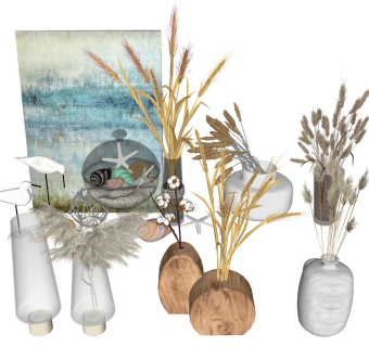 麦穗干花 芦苇花瓶