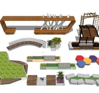 户外景观座椅 绿植休息长椅
