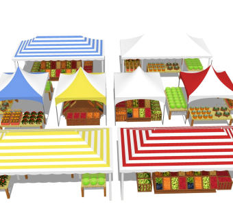 水果蔬菜摊 集市摊位