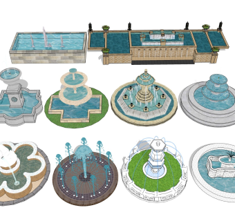 户外喷泉 景观水景