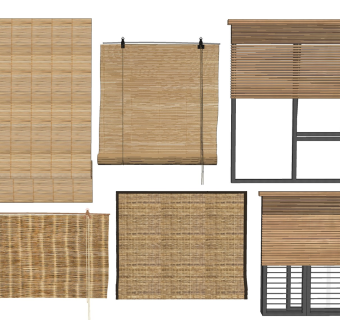 竹帘卷帘 拉帘窗帘