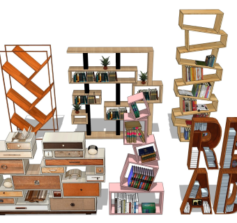 实木书柜 置物装饰架