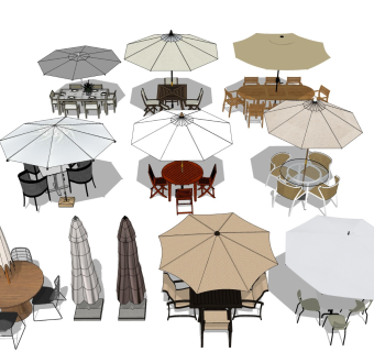 户外遮阳桌椅 休闲遮雨座椅